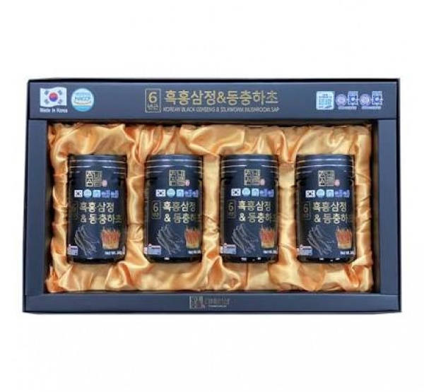 Cao Hắc Sâm Đông Trùng Hạ Thảo Korean Black Ginseng Hàn Quốc 4 Lọ x 240g Chính Hãng